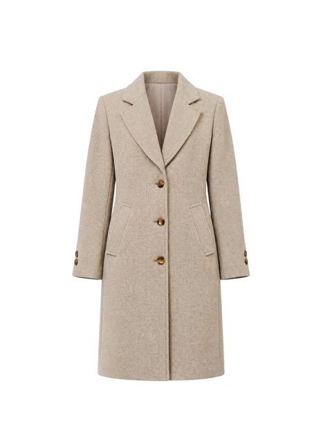 CAPPOTTO LUNGO EFFETTO NAVETTA DONNA BEIGE
