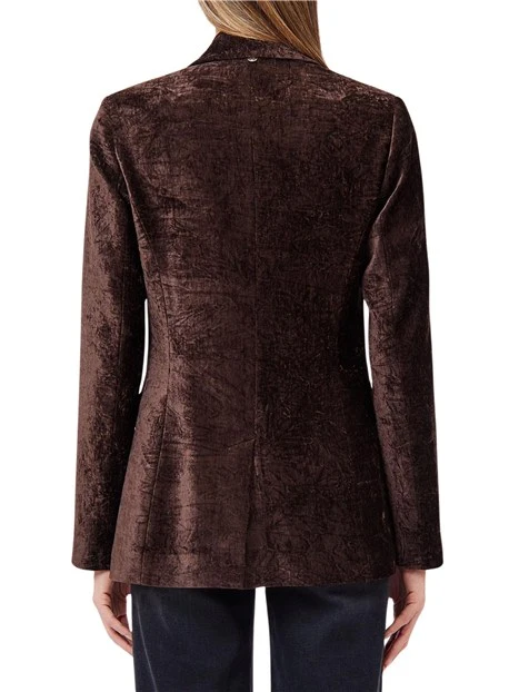 GIACCA BLAZER VELLUTO DONNA MARRONE