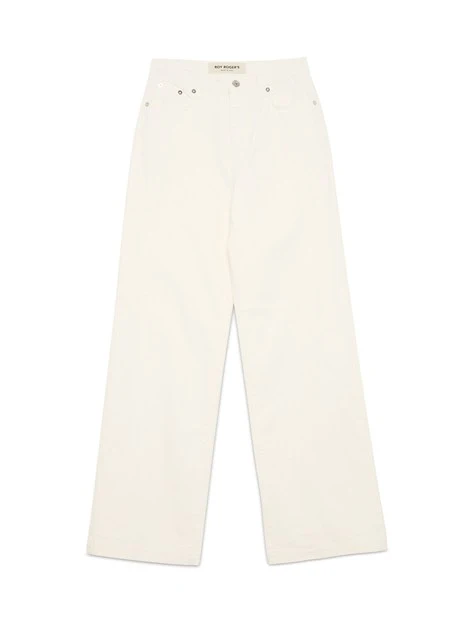 PANTALONI PALAZZO IN TWILL STRETCH DONNA BIANCO