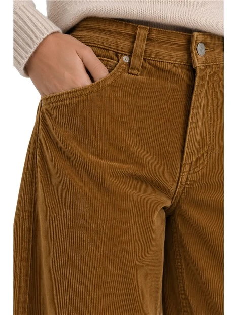 PANTALONI PALAZZO A COSTINE DONNA MARRONE