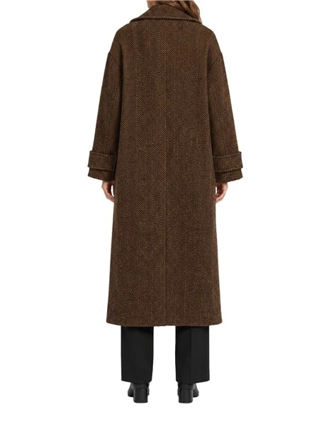 CAPPOTTO LUNGO DOPPIOPETTO SPIGATO DONNA MARRONE