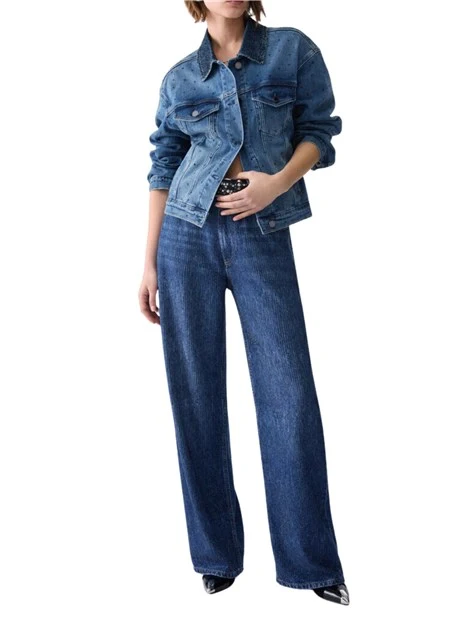 JEANS REGULAR CON STRASS DONNA BLU DENIM