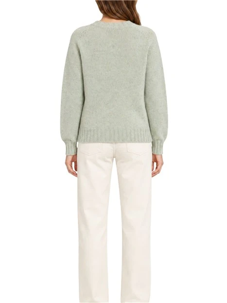 MAGLIA GIROCOLLO IN LANA MERINO DONNA VERDE