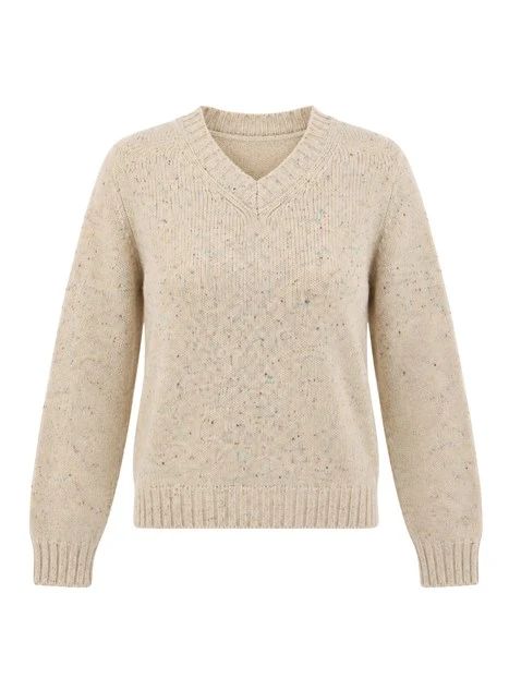 MAGLIA GIROCOLLO IN LANA MERINO DONNA AVORIO