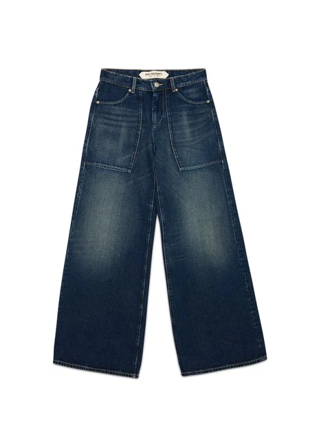 JEANS PALAZZO CON TASCHE A TOPPA DONNA BLU