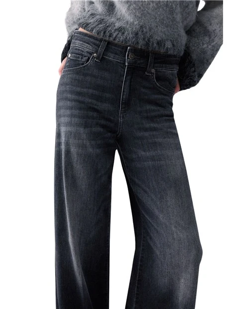 JEANS A ZAMPA DONNA NERO DENIM