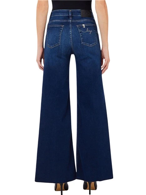 JEANS A ZAMPA BOTTOM UP VITA ALTA DONNA BLU SCURO