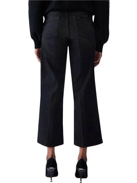 JEANS A ZAMPA BOTTOM UP CROPPED DONNA NERO DENIM