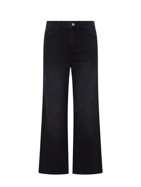 JEANS A ZAMPA BOTTOM UP CROPPED DONNA NERO DENIM