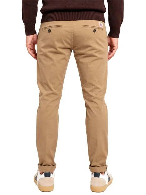PANTALONE CHINO IN GABARDINA UOMO BEIGE