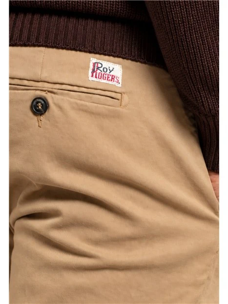 PANTALONE CHINO IN GABARDINA UOMO BEIGE