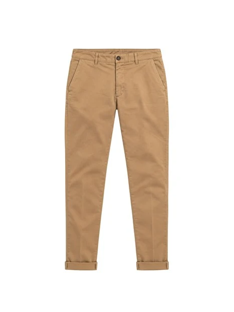 PANTALONE CHINO IN GABARDINA UOMO BEIGE