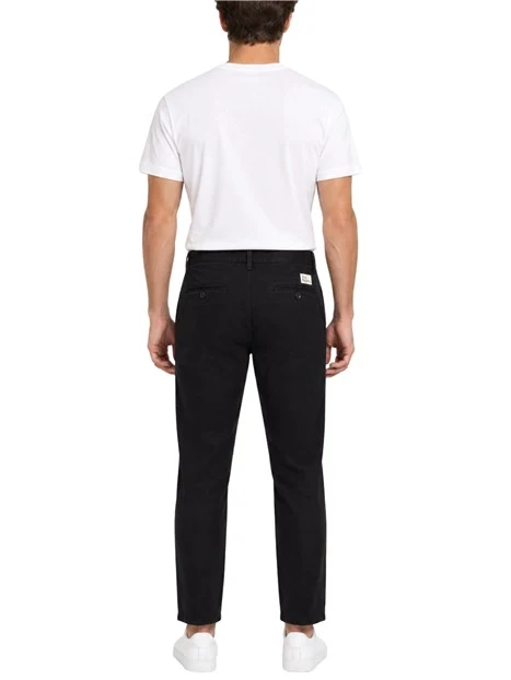 PANTALONI CHINO SLIM FIT IN GABARDINA UOMO NERO