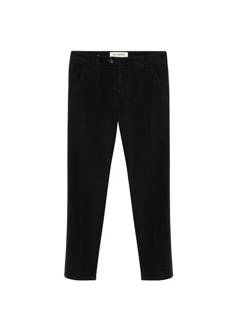 PANTALONI CHINO SLIM FIT IN GABARDINA UOMO NERO