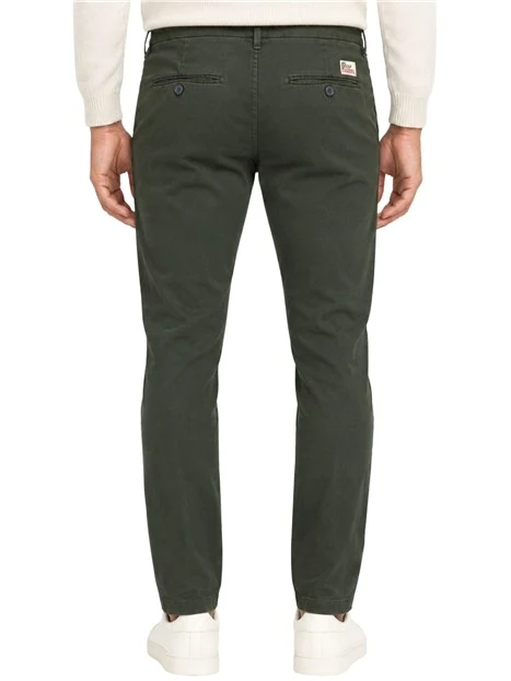 PANTALONI CHINO SLIM FIT IN GARBADINA UOMO VERDE