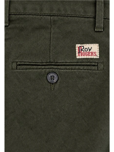 PANTALONI CHINO SLIM FIT IN GARBADINA UOMO VERDE
