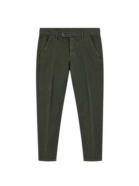 PANTALONI CHINO SLIM FIT IN GARBADINA UOMO VERDE