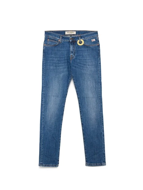 JEANS SLIM FIT IN DENIM VISSUTO UOMO BLU