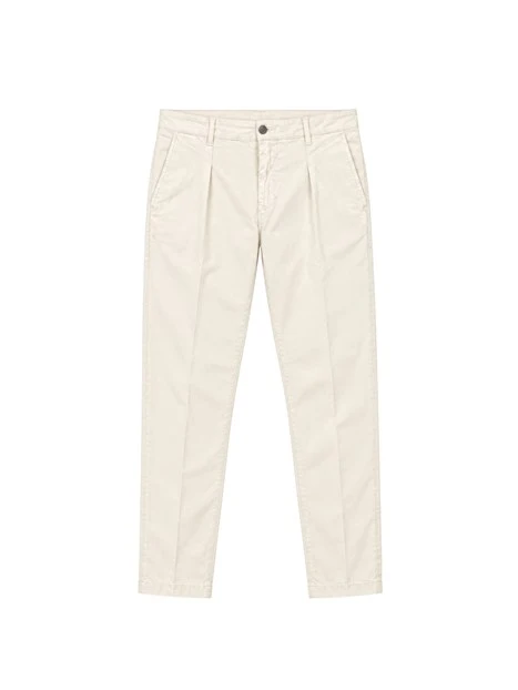 PANTALONI CHINO CON PENCES UOMO BIANCO