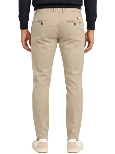 PANTALONI CHINO CON PENCES UOMO BEIGE