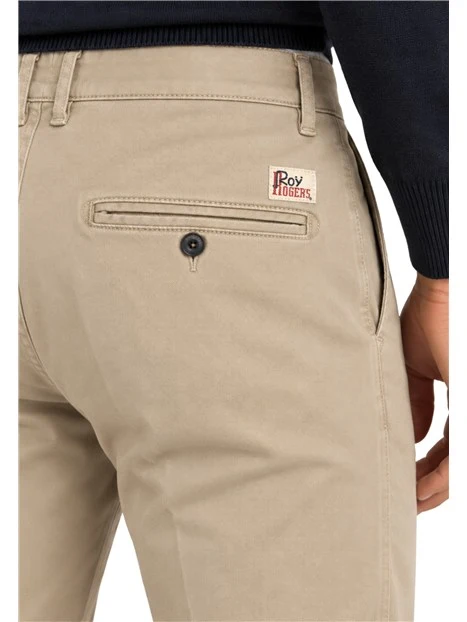 PANTALONI CHINO CON PENCES UOMO BEIGE