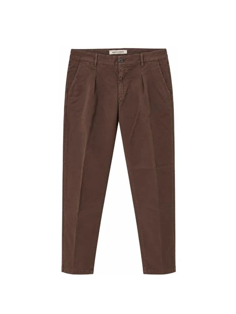 PANTALONI CHINO CON PENCES UOMO MARRONE