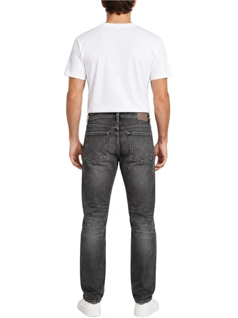 JEANS REGULAR GAMBA DRITTA CON EFFETTO USED UOMO NERO