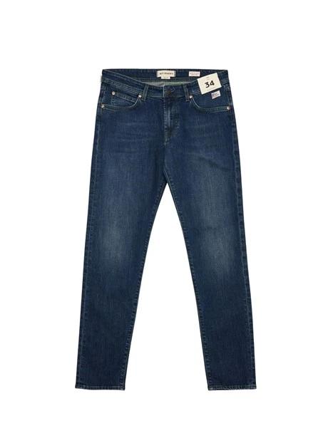 JEANS REGULAR GAMBA DRITTA CON EFFETTO USED UOMO BLU
