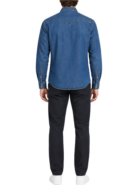 CAMICIA DENIM WESTERN UOMO BLU