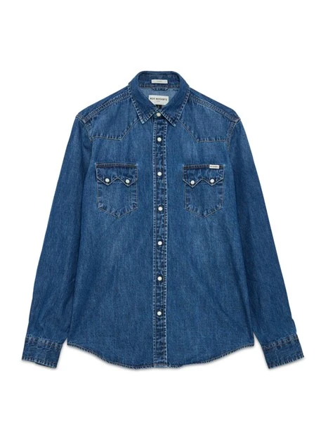 CAMICIA DENIM WESTERN UOMO BLU