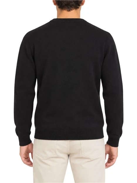 MAGLIA GIROCOLLO COMODO IN LANA UOMO NERO