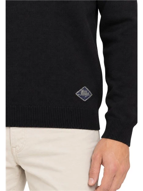 MAGLIA GIROCOLLO COMODO IN LANA UOMO NERO