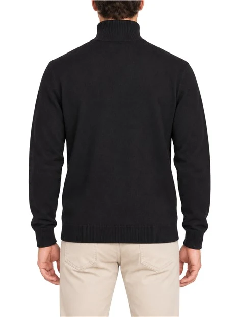 MAGLIA DOLCEVITA CON PATCH LOGO UOMO NERO