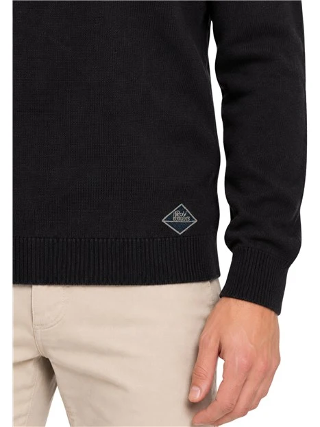 MAGLIA DOLCEVITA CON PATCH LOGO UOMO NERO