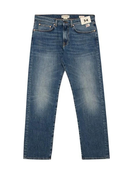 JEANS REGULAR WIDE IN DENIM SLUB STRETCH UOMO BLU