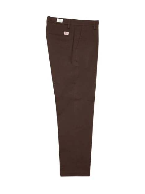 PANTALONE CHINO STARCK IN GABARDINE ELASTICIZZATA UOMO MARRONE SCURO