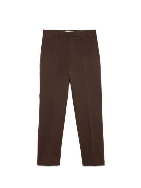 PANTALONE CHINO STARCK IN GABARDINE ELASTICIZZATA UOMO MARRONE SCURO