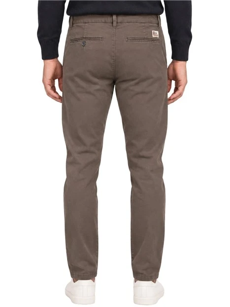 PANTALONI CHINO SLIM FIT IN GARBADINA UOMO MARRONE