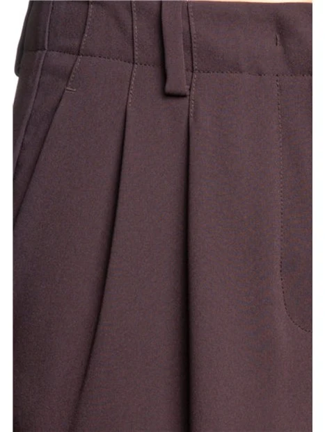 PANTALONI PALAZZO IN CREPE RICICLATO MARRONE