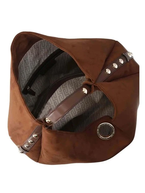 BORSA A SPALLA CON BORCHIE HOBO DONNA TABACCO
