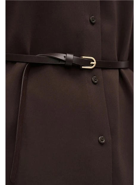 CAMICIA CON CINTURA DONNA MARRONE