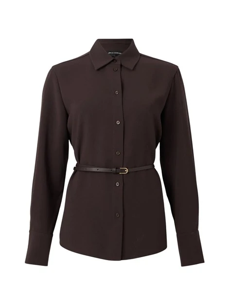 CAMICIA CON CINTURA DONNA MARRONE
