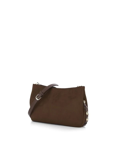 BORSA A TRACOLLA CON BORCHIE DONNA TABACCO