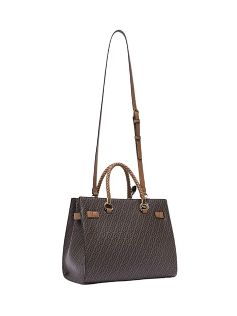 BORSA A MANO CON FOULARD DONNA MARRONE