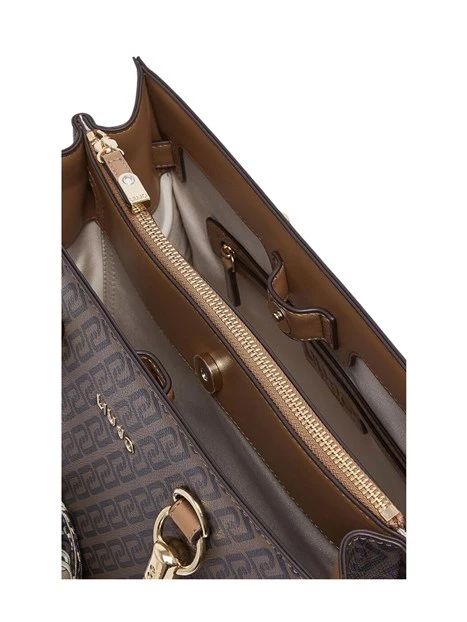 BORSA A MANO CON FOULARD DONNA MARRONE