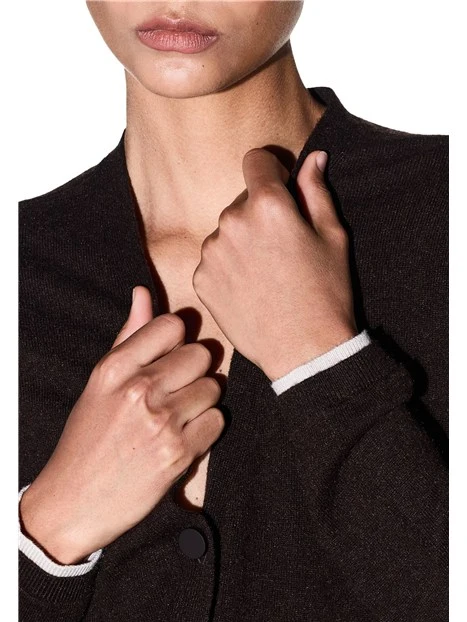 MAGLIA CARDIGAN CON SCOLLO A V DONNA MARRONE