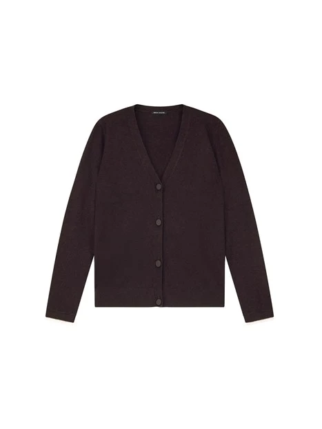 MAGLIA CARDIGAN CON SCOLLO A V DONNA MARRONE