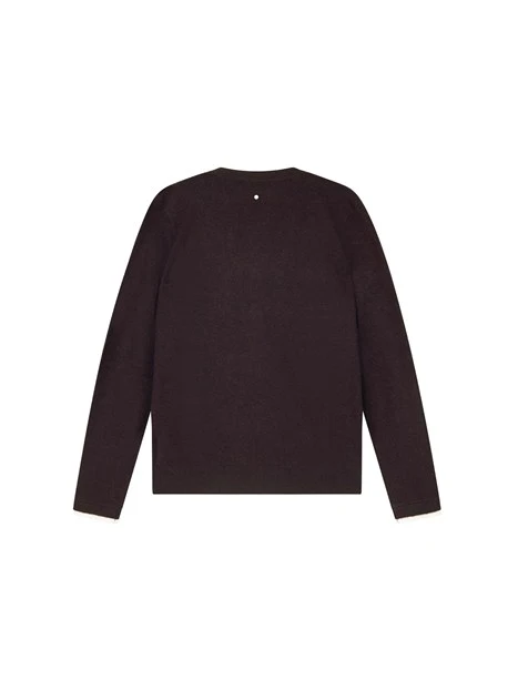 MAGLIA CARDIGAN CON SCOLLO A V DONNA MARRONE