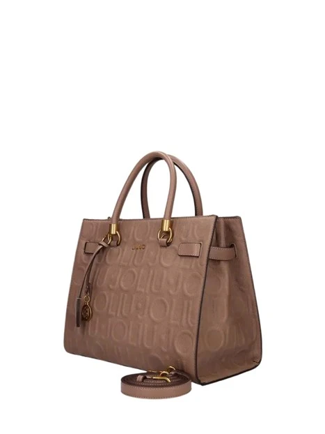 BORSA A MANO LOGO FRONTALE DONNA MOCHA