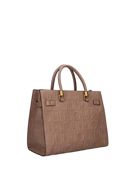 BORSA A MANO LOGO FRONTALE DONNA MOCHA